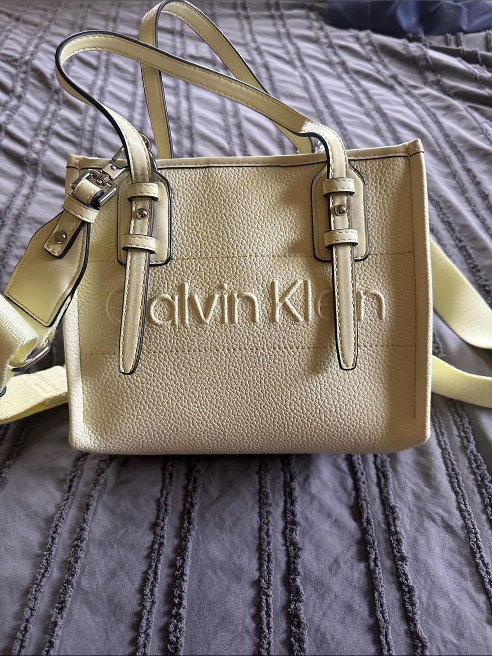 Calvin Klein Modern Essential Tote Endive Yellow NWT